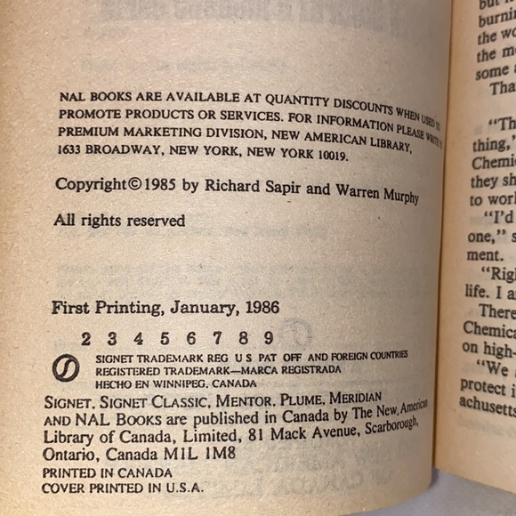 The Destroyer #63 The Sky is Falling Warren Murphy & Richard Sapir 1986 Signet - Picture 5 of 10